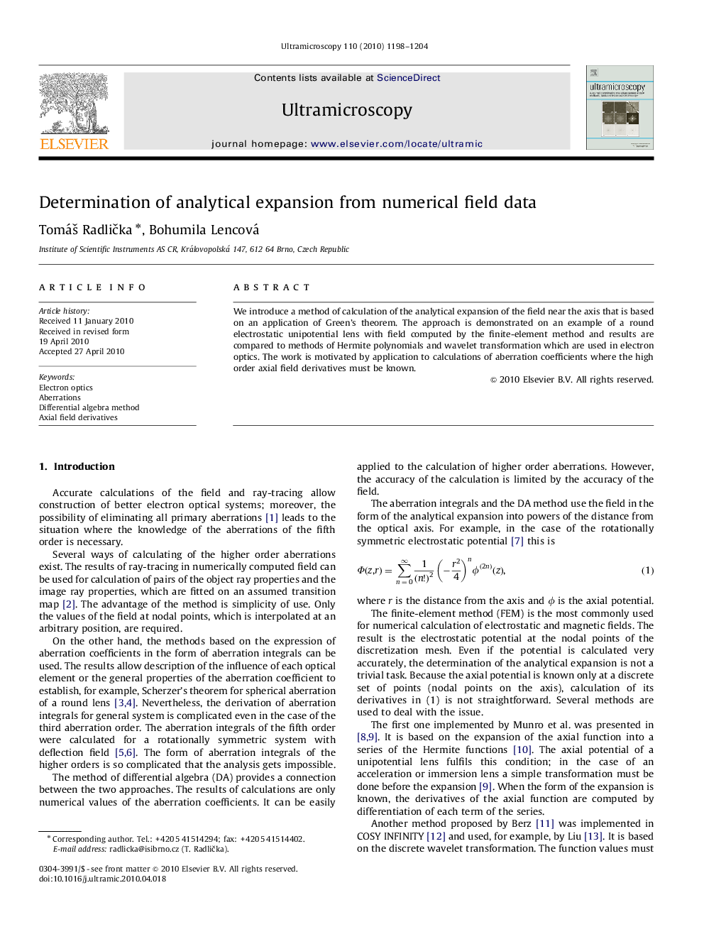 Determination of analytical expansion from numerical field data