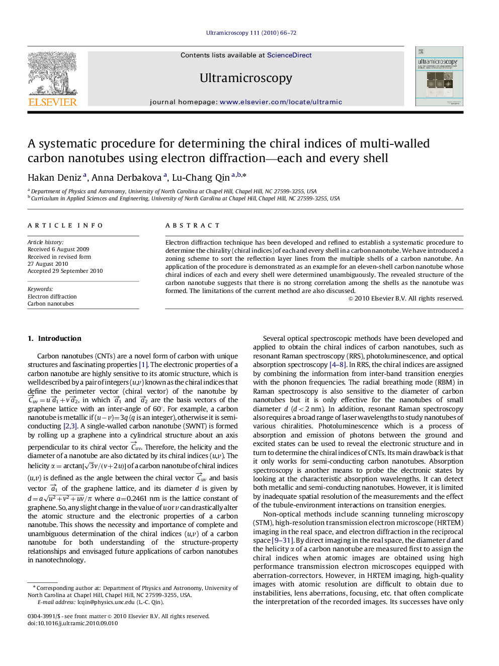 A systematic procedure for determining the chiral indices of multi-walled carbon nanotubes using electron diffraction—each and every shell