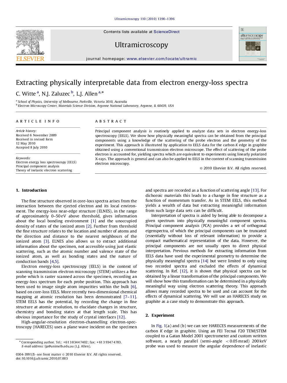 Extracting physically interpretable data from electron energy-loss spectra