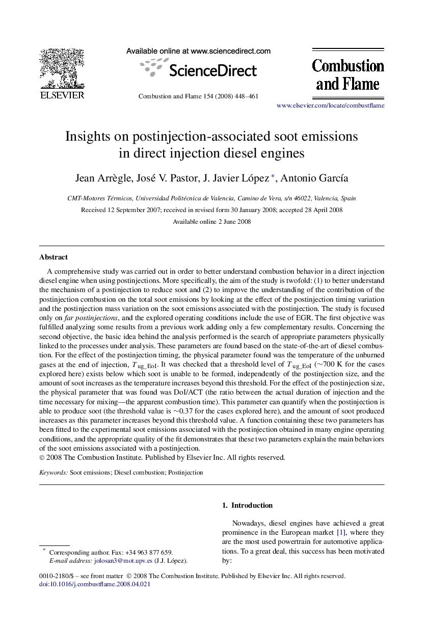 Insights on postinjection-associated soot emissions in direct injection diesel engines