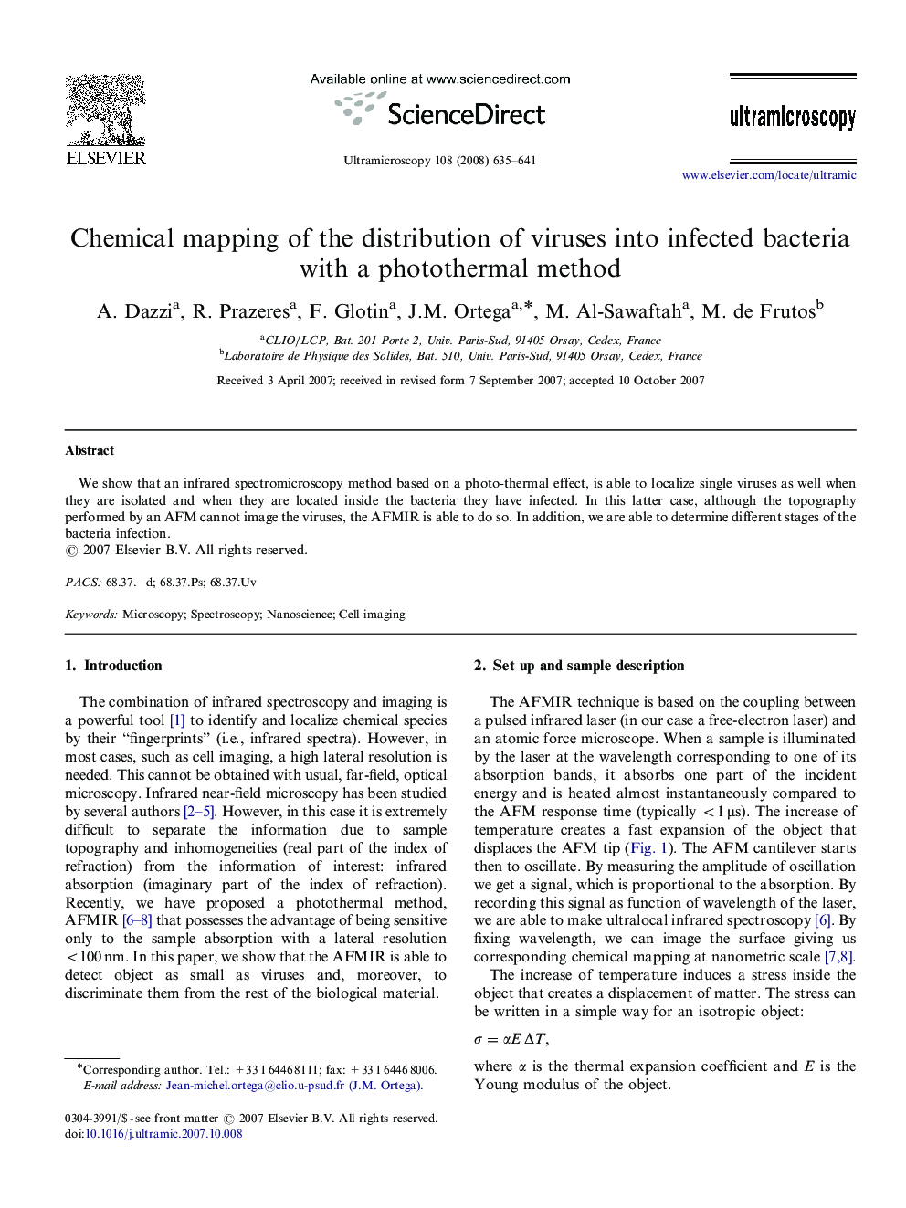 Chemical mapping of the distribution of viruses into infected bacteria with a photothermal method