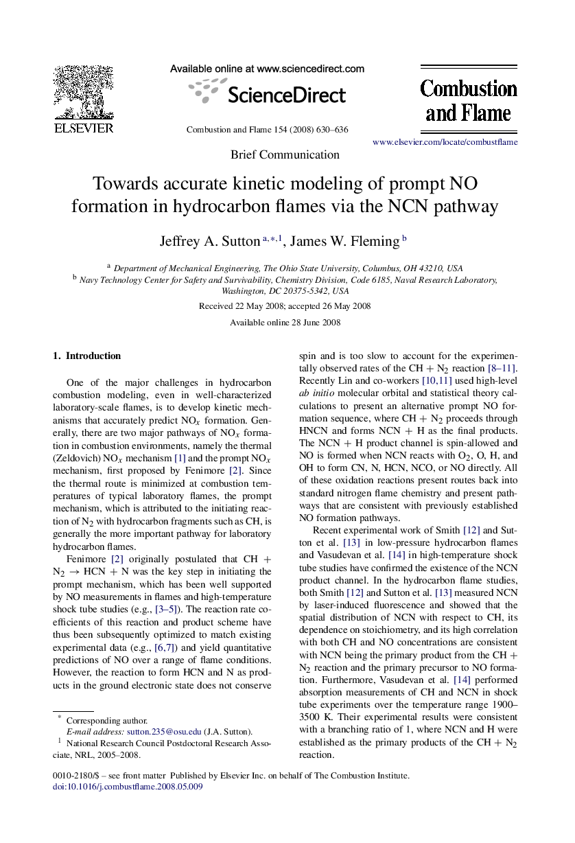 Towards accurate kinetic modeling of prompt NO formation in hydrocarbon flames via the NCN pathway