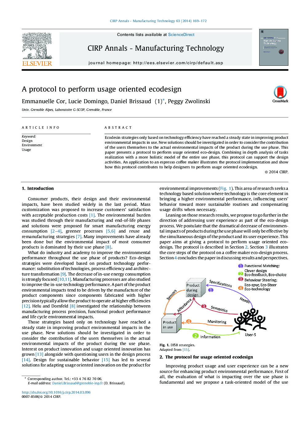 A protocol to perform usage oriented ecodesign