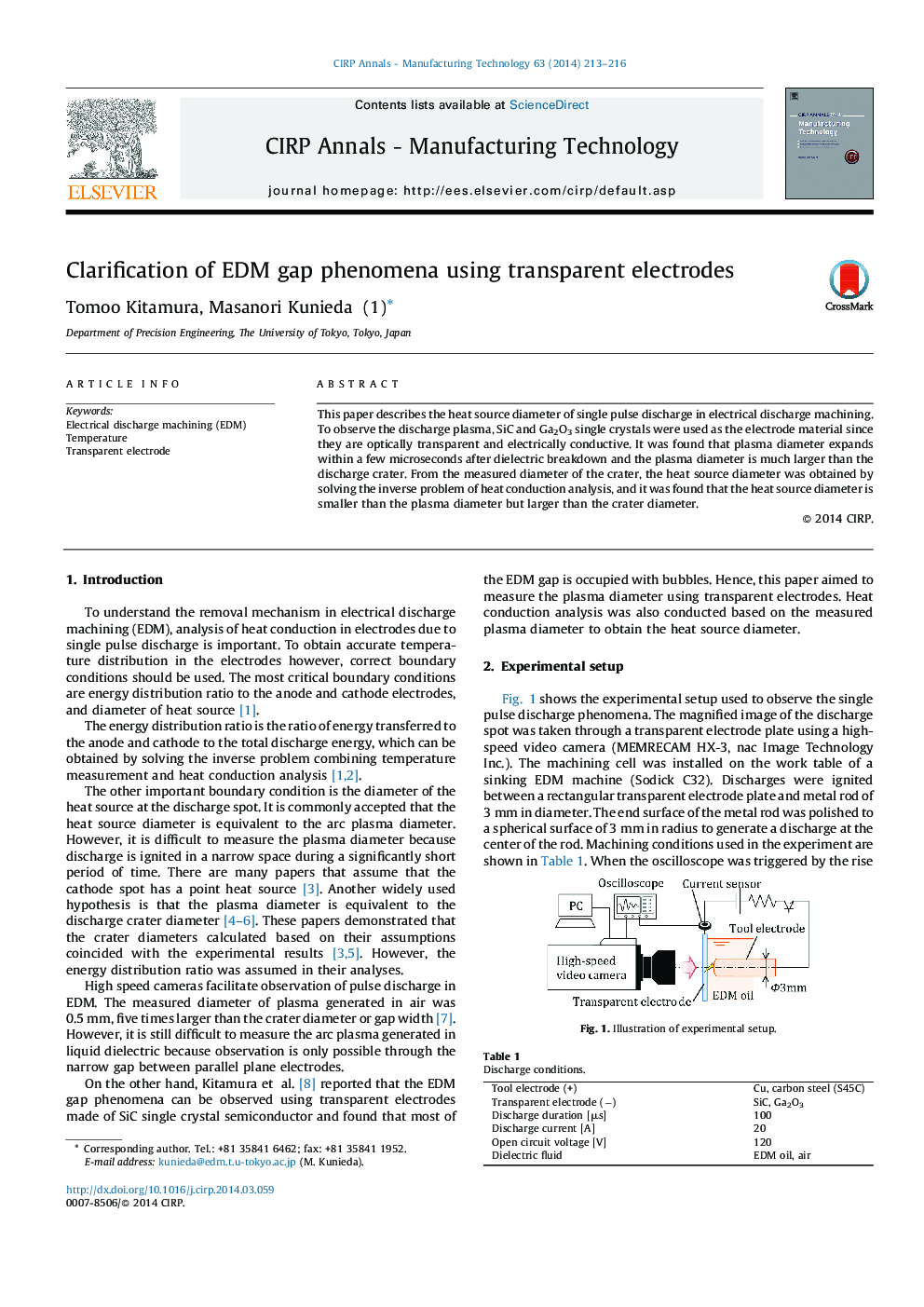 Clarification of EDM gap phenomena using transparent electrodes