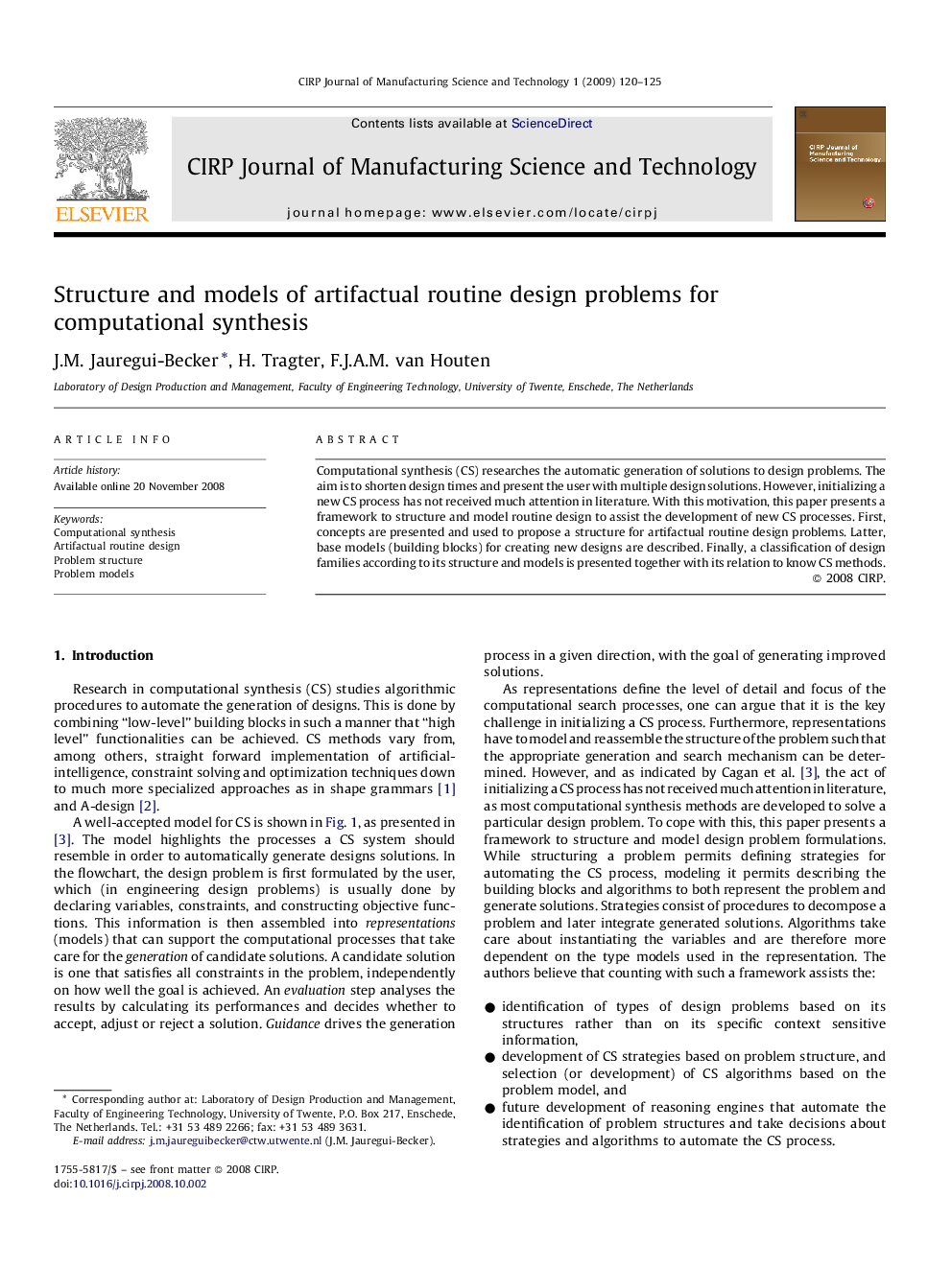 Structure and models of artifactual routine design problems for computational synthesis