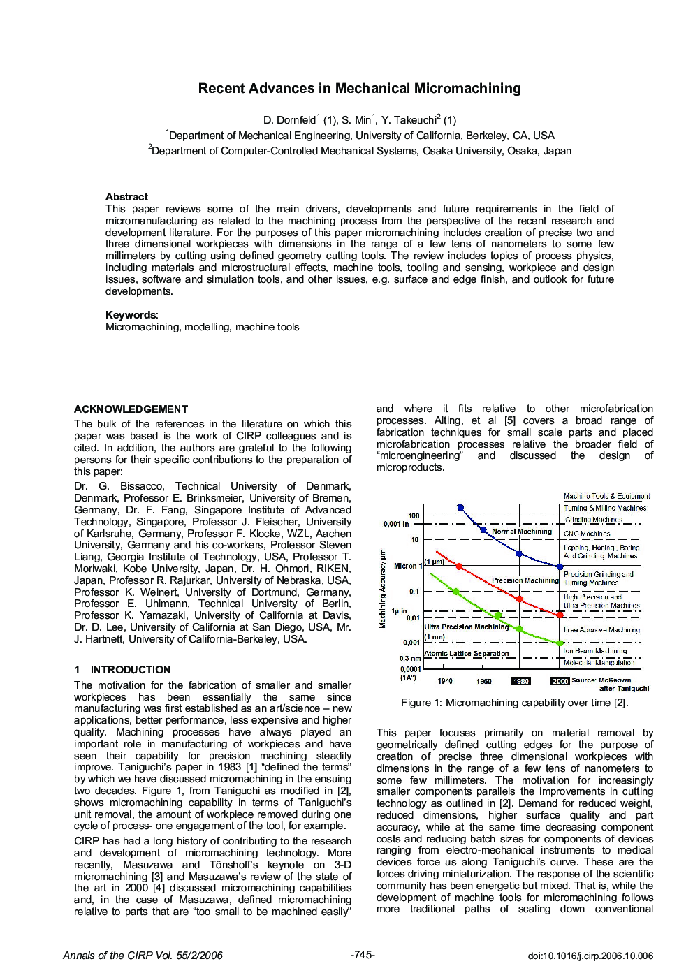 Recent Advances in Mechanical Micromachining