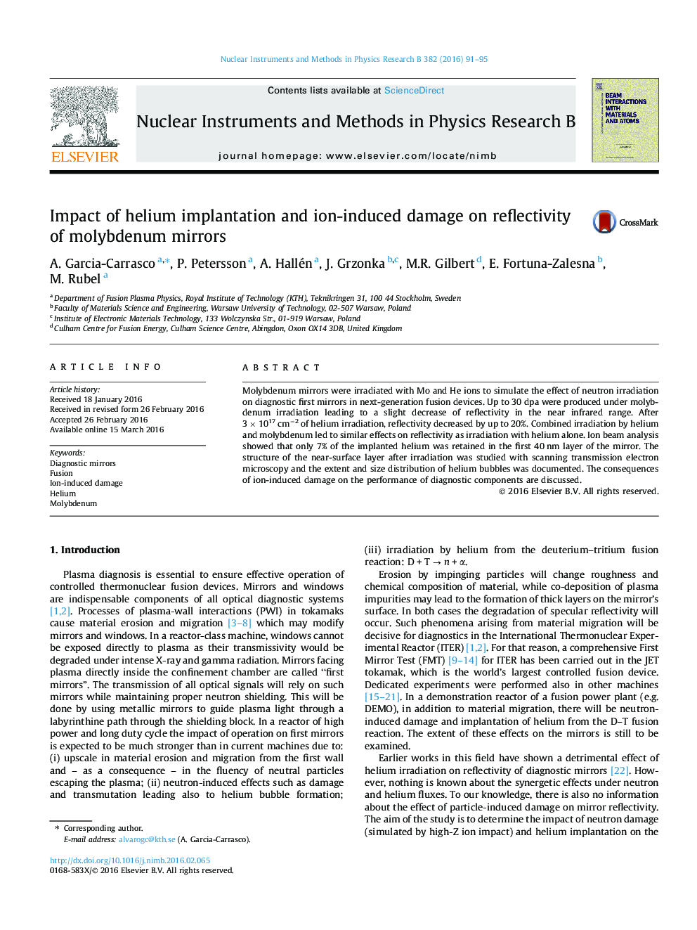 Impact of helium implantation and ion-induced damage on reflectivity of molybdenum mirrors