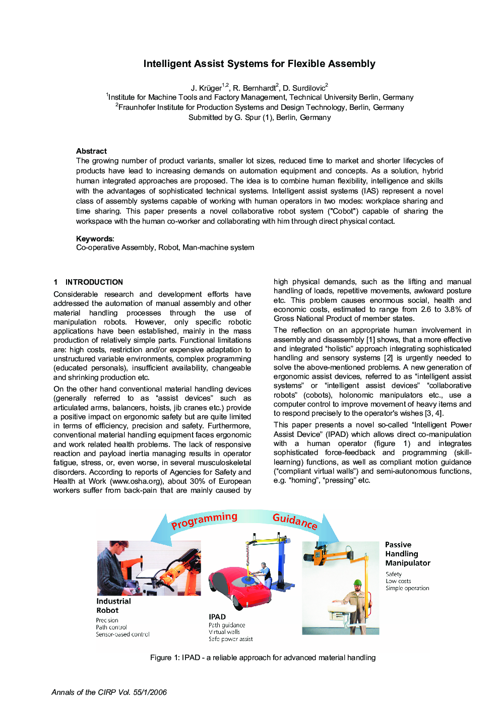 Intelligent Assist Systems for Flexible Assembly