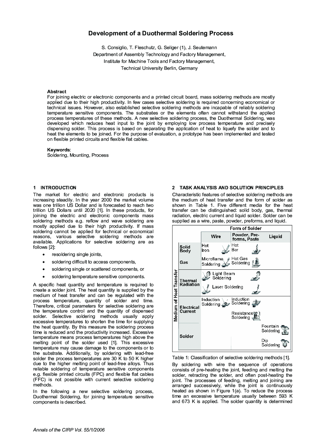 Development of a Duothermal Soldering Process