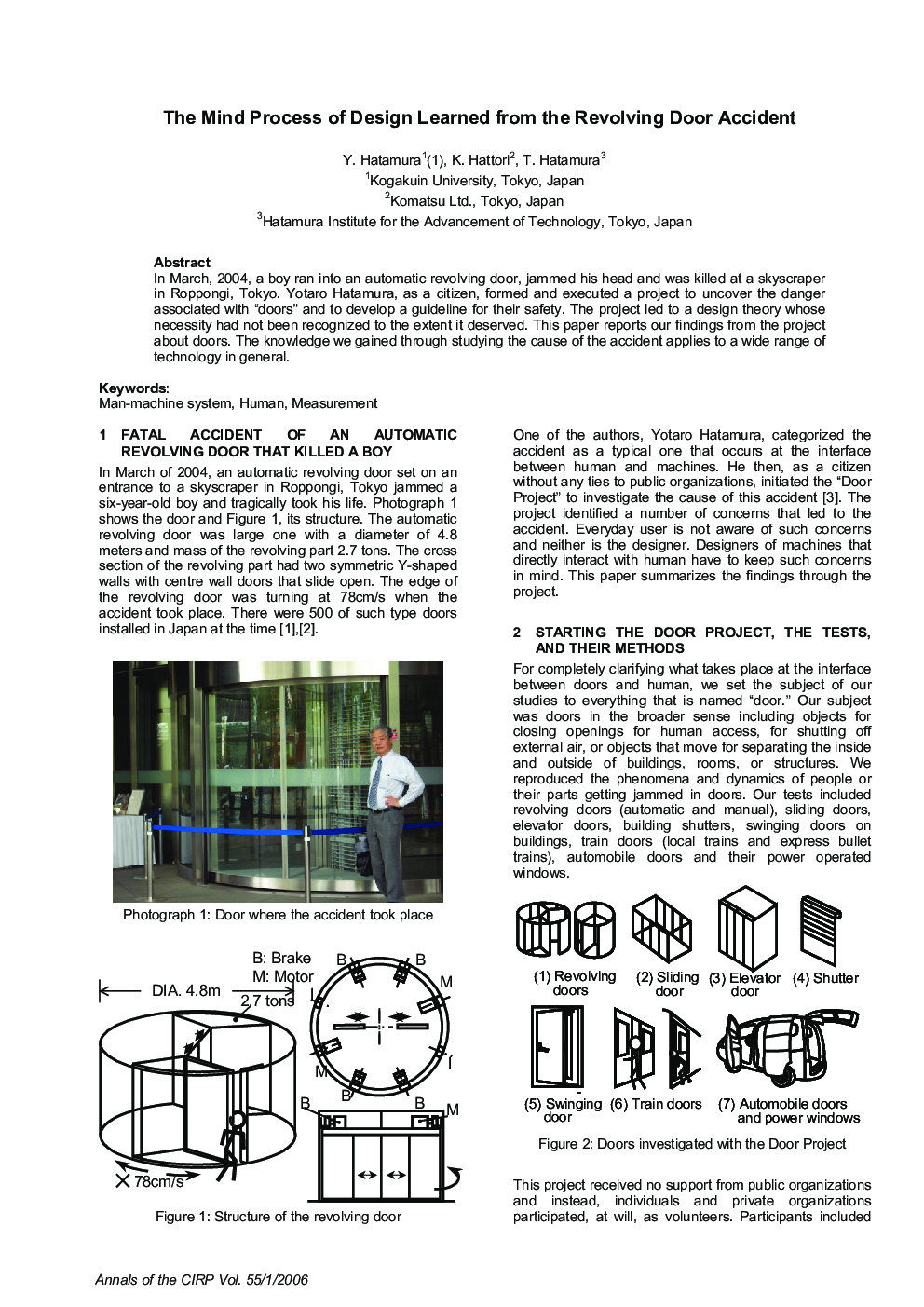 The Mind Process of Design Learned from the Revolving Door Accident