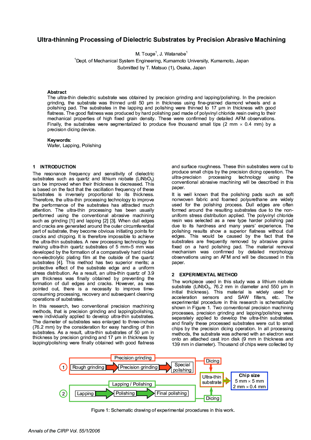 Ultra-thinning Processing of Dielectric Substrates by Precision Abrasive Machining