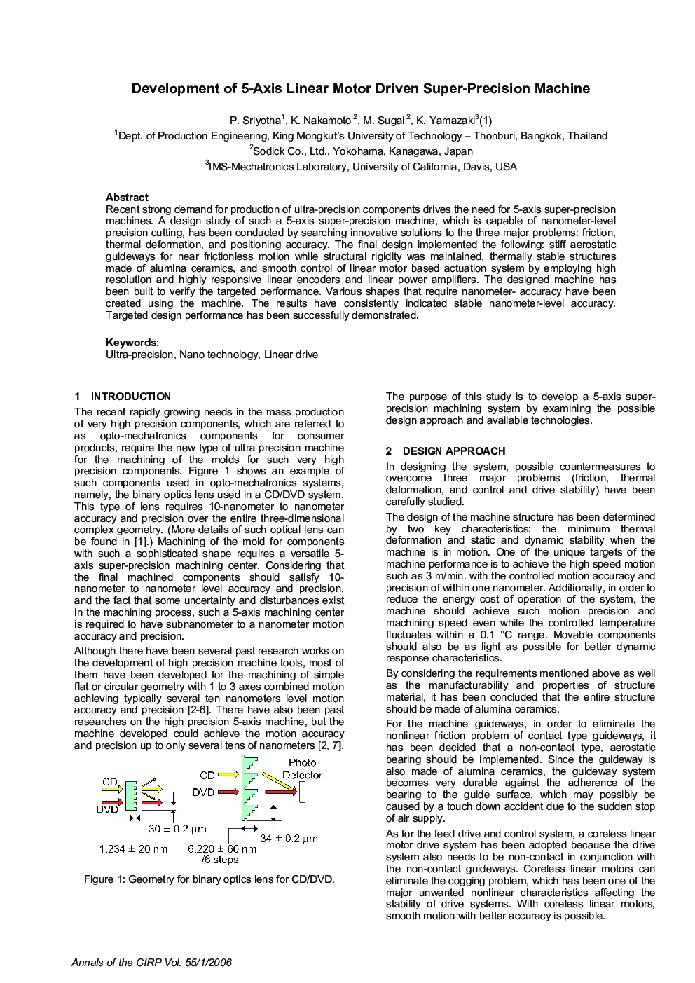 Development of 5-Axis Linear Motor Driven Super-Precision Machine