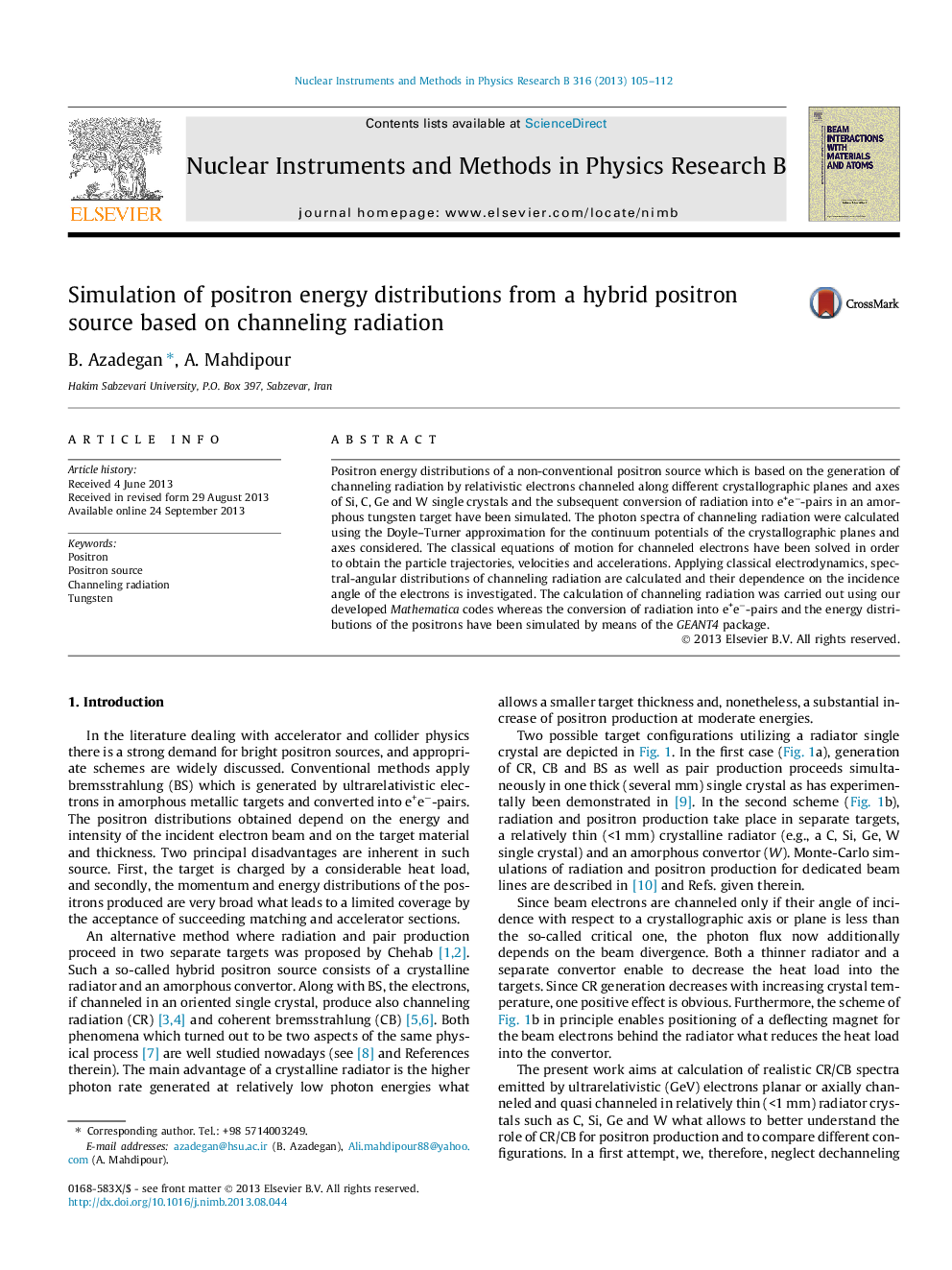 Simulation of positron energy distributions from a hybrid positron source based on channeling radiation