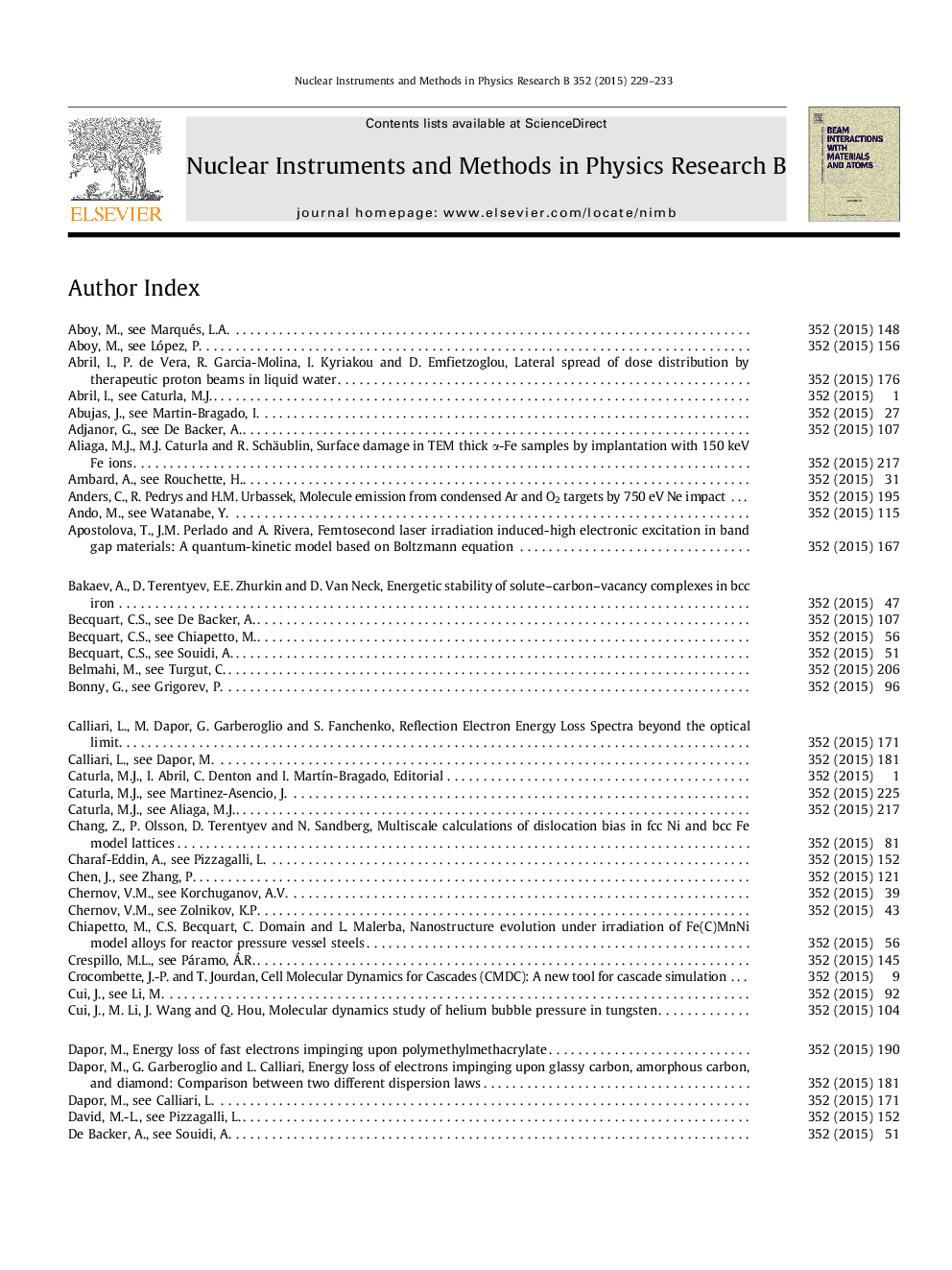 Author Index Proceedings