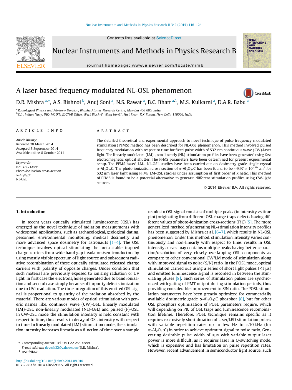 A laser based frequency modulated NL-OSL phenomenon