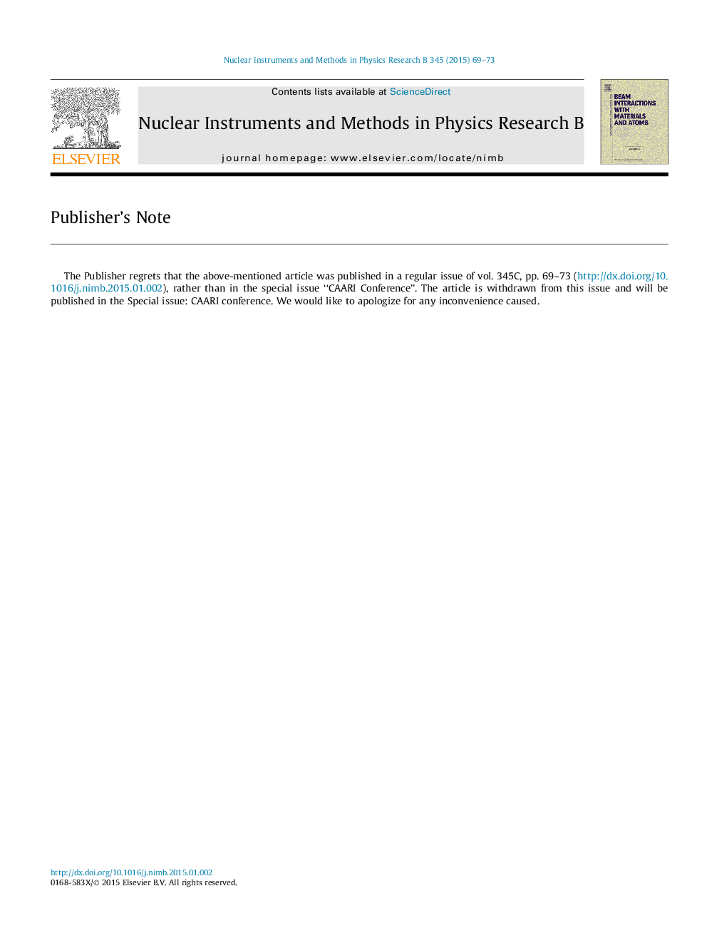 Publisher's Note