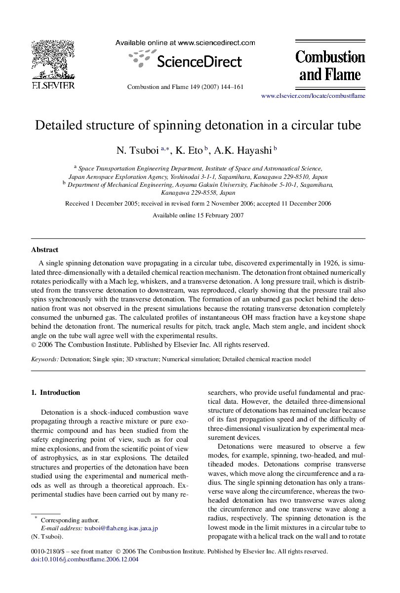 Detailed structure of spinning detonation in a circular tube