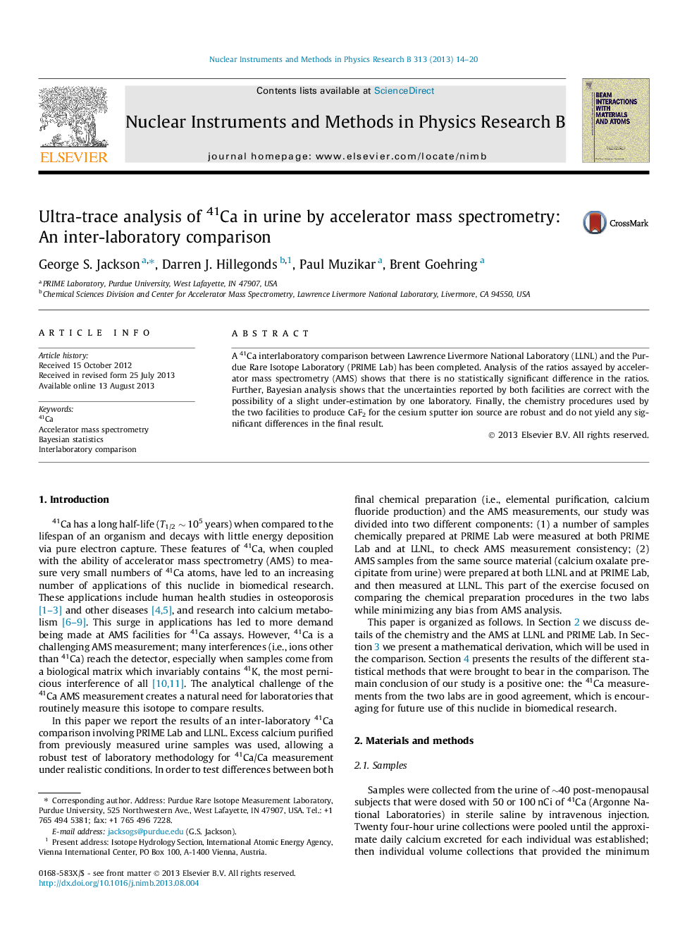 Ultra-trace analysis of 41Ca in urine by accelerator mass spectrometry: An inter-laboratory comparison