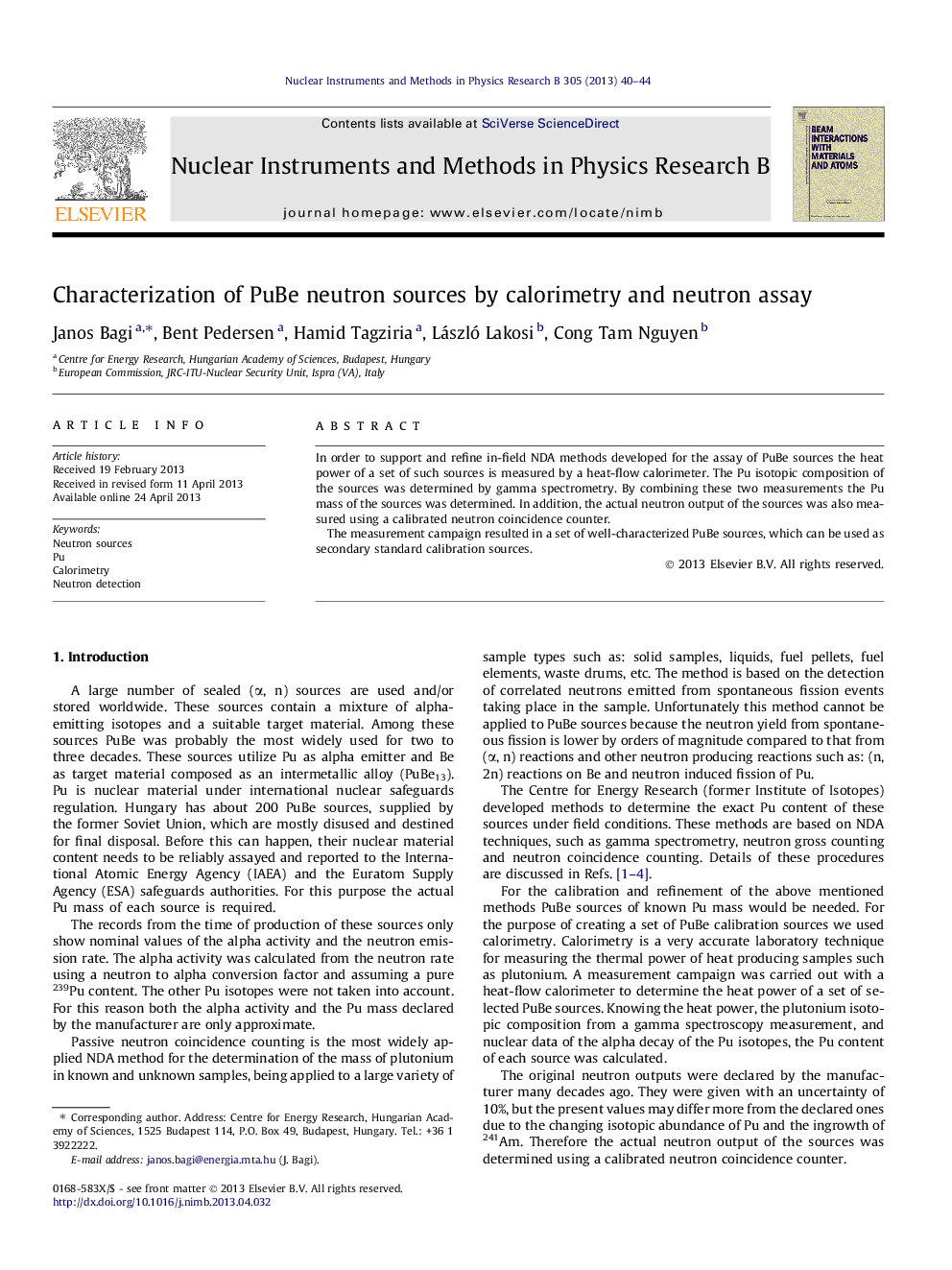 Characterization of PuBe neutron sources by calorimetry and neutron assay