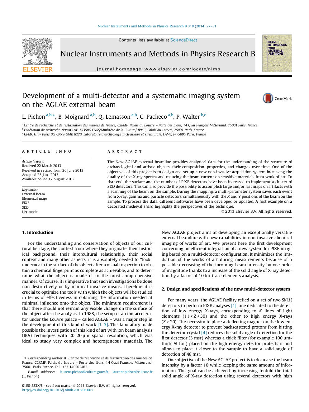 Development of a multi-detector and a systematic imaging system on the AGLAE external beam