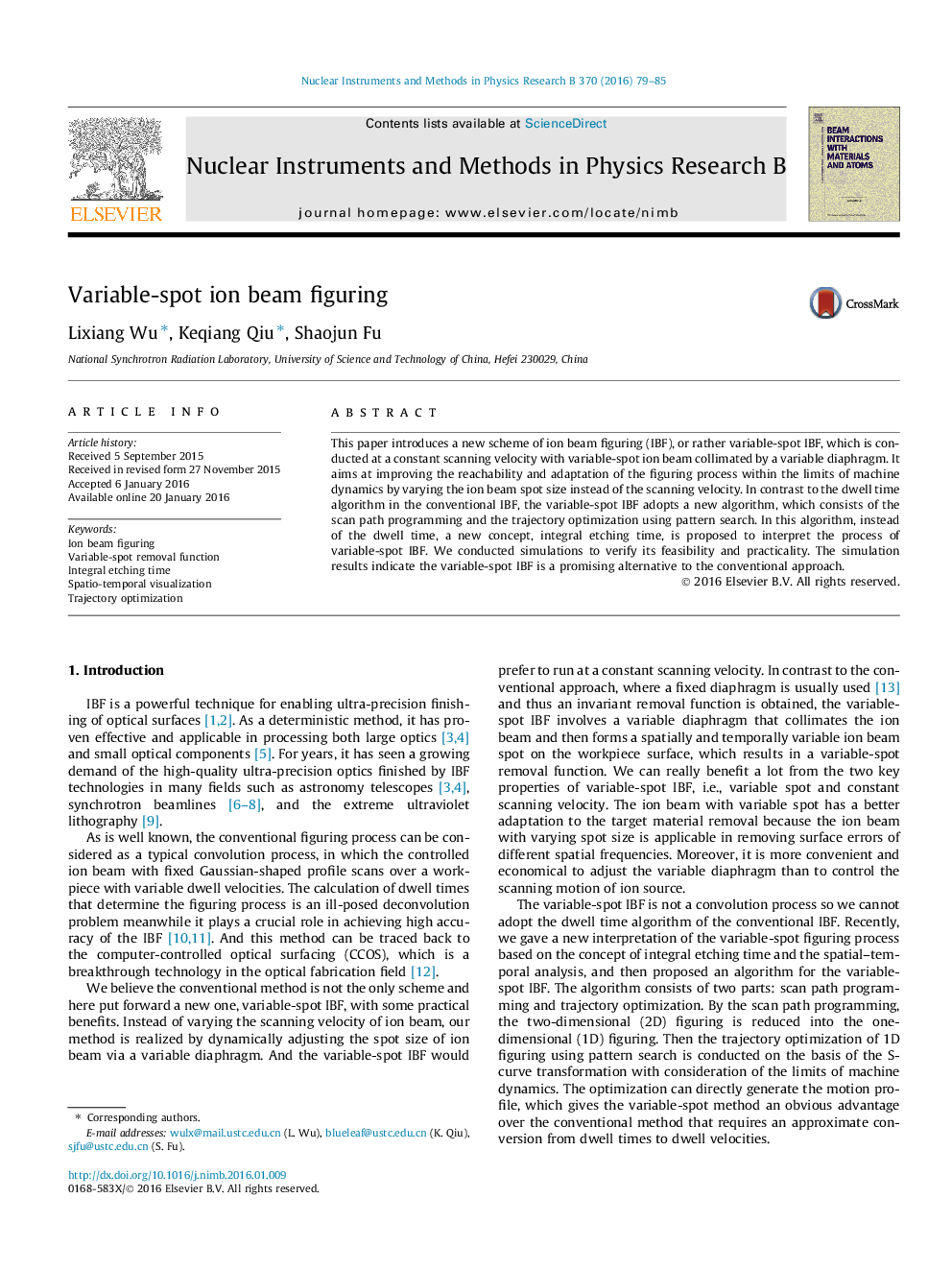 Variable-spot ion beam figuring