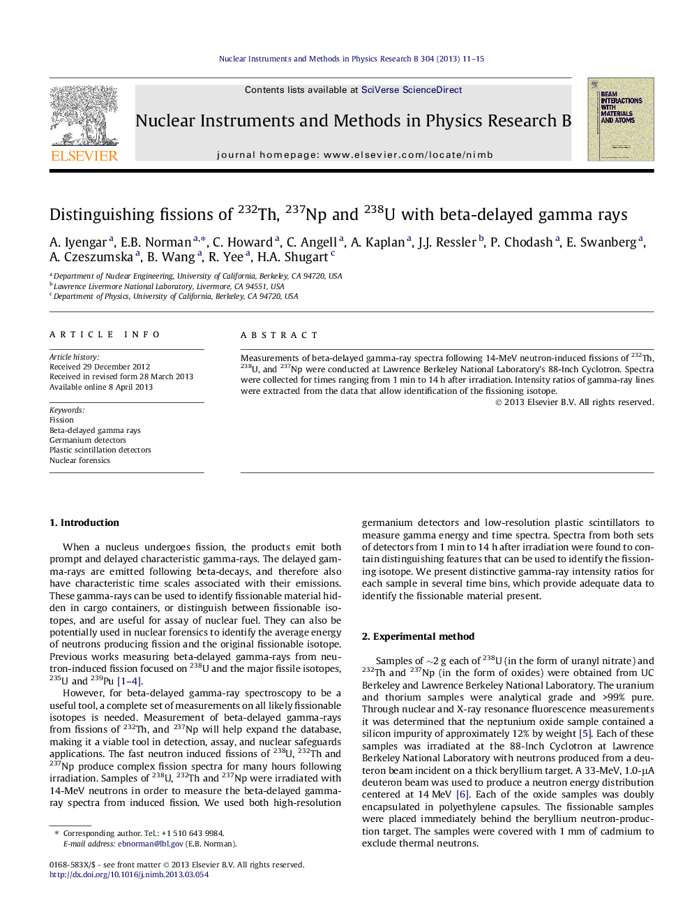 Distinguishing fissions of 232Th, 237Np and 238U with beta-delayed gamma rays