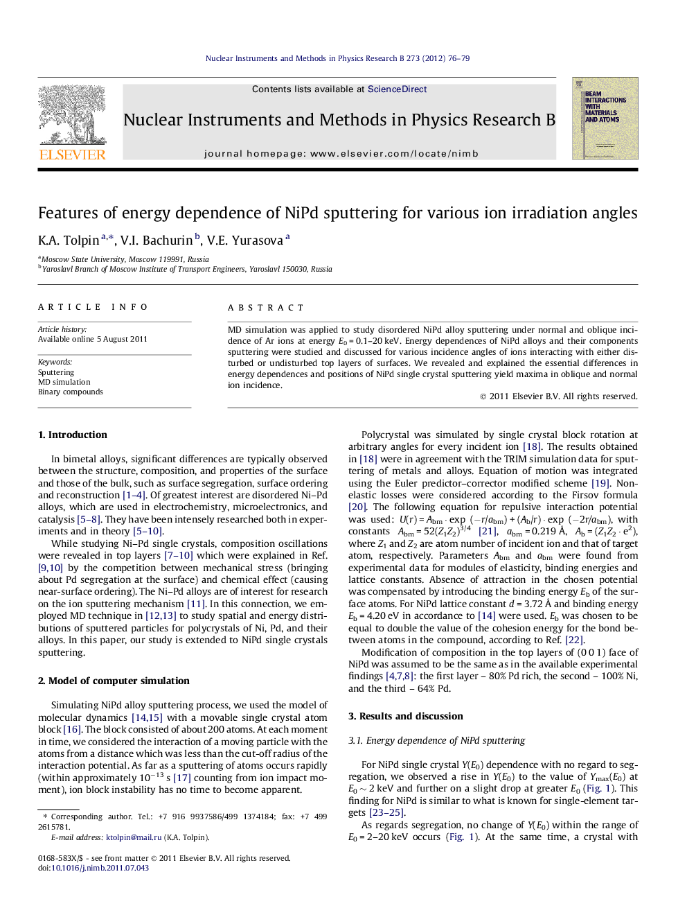 Features of energy dependence of NiPd sputtering for various ion irradiation angles