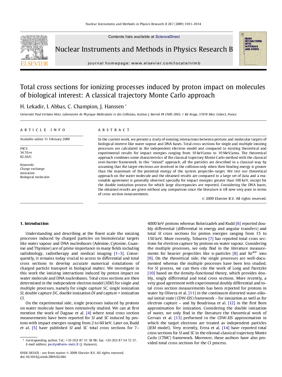 Total cross sections for ionizing processes induced by proton impact on molecules of biological interest: A classical trajectory Monte Carlo approach