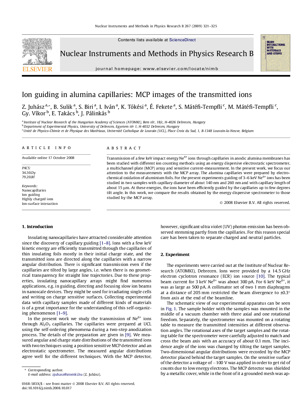 Ion guiding in alumina capillaries: MCP images of the transmitted ions