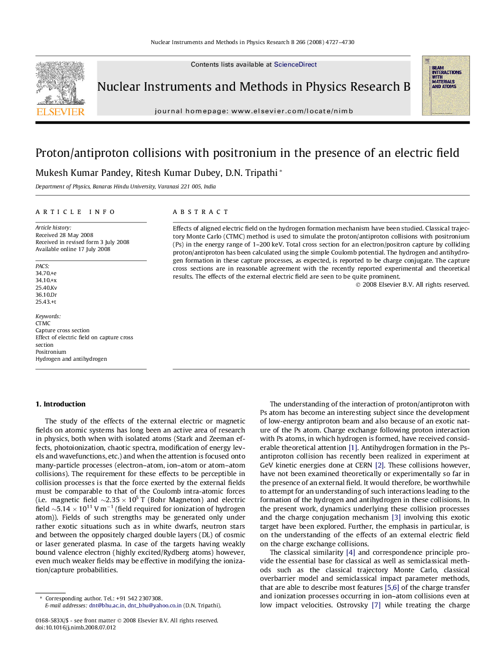 Proton/antiproton collisions with positronium in the presence of an electric field