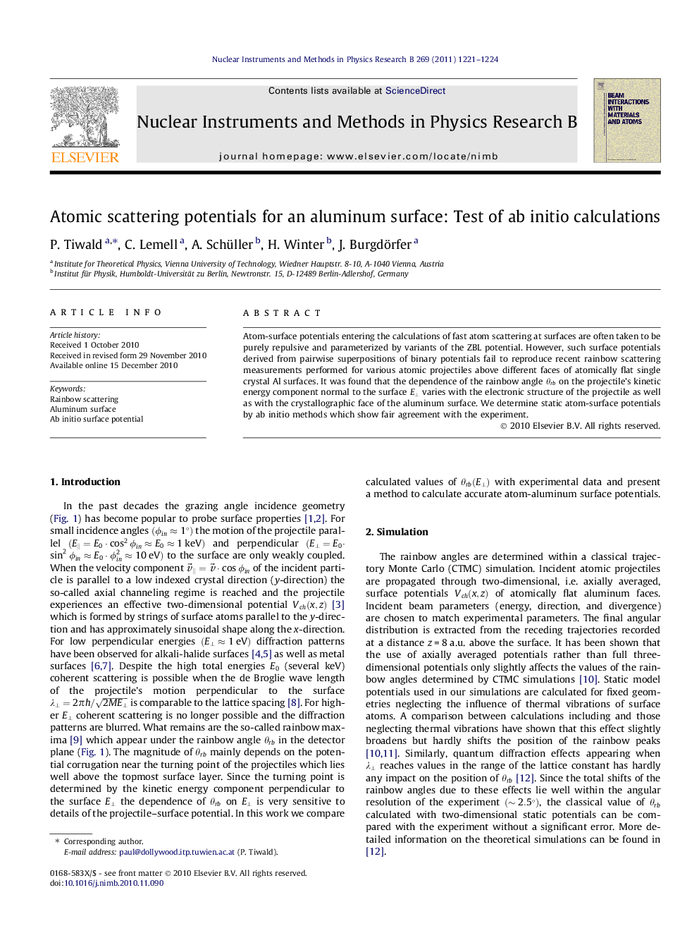 Atomic scattering potentials for an aluminum surface: Test of ab initio calculations