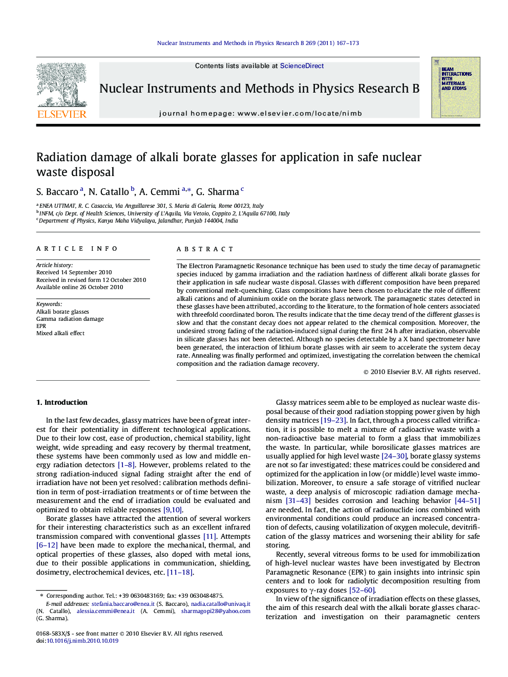 Radiation damage of alkali borate glasses for application in safe nuclear waste disposal