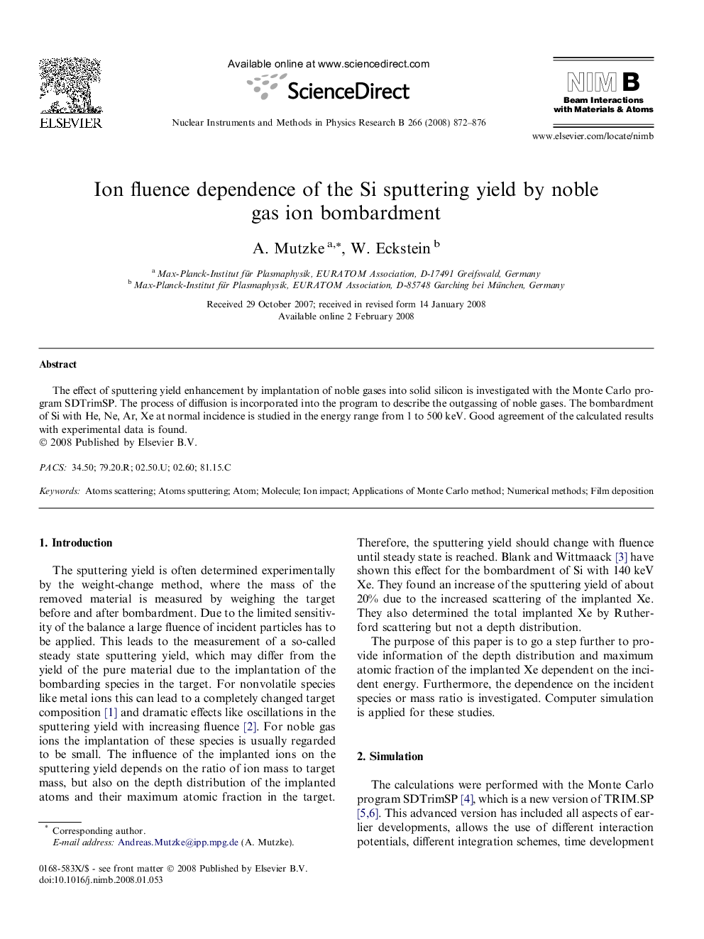 Ion fluence dependence of the Si sputtering yield by noble gas ion bombardment