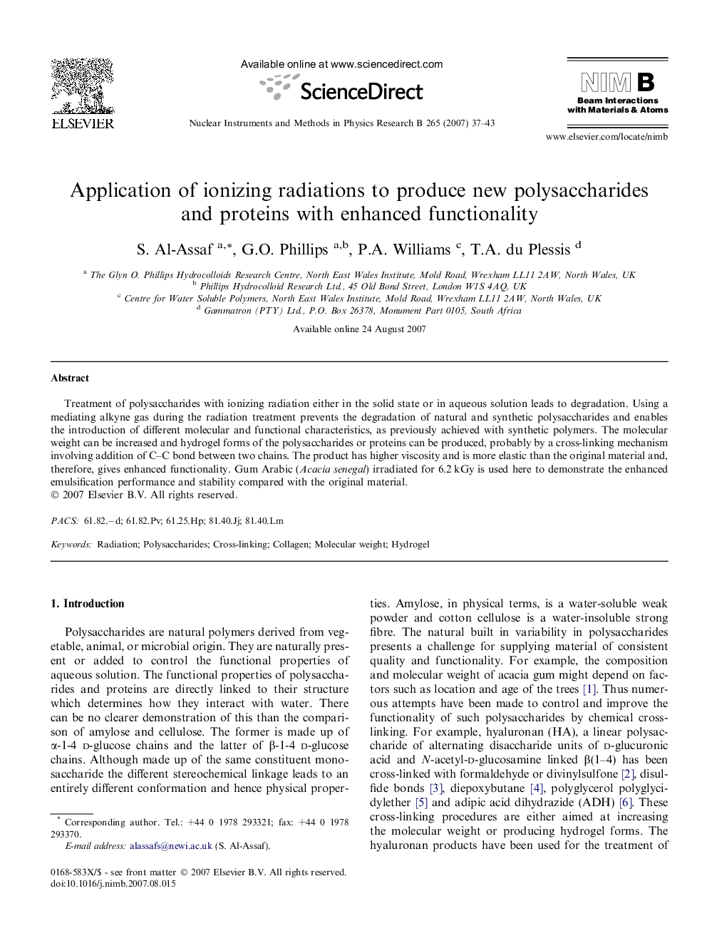 Application of ionizing radiations to produce new polysaccharides and proteins with enhanced functionality