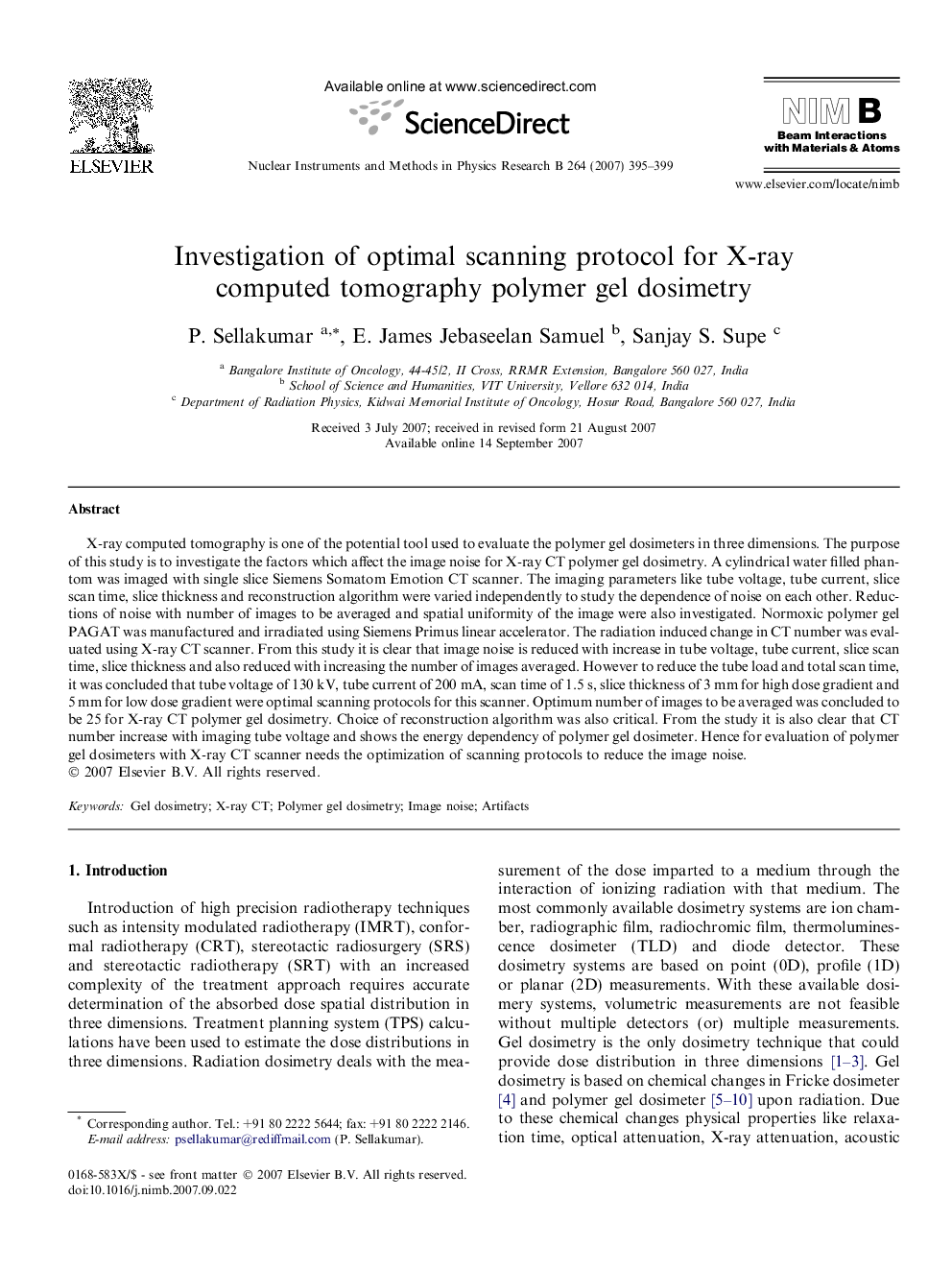 Investigation of optimal scanning protocol for X-ray computed tomography polymer gel dosimetry
