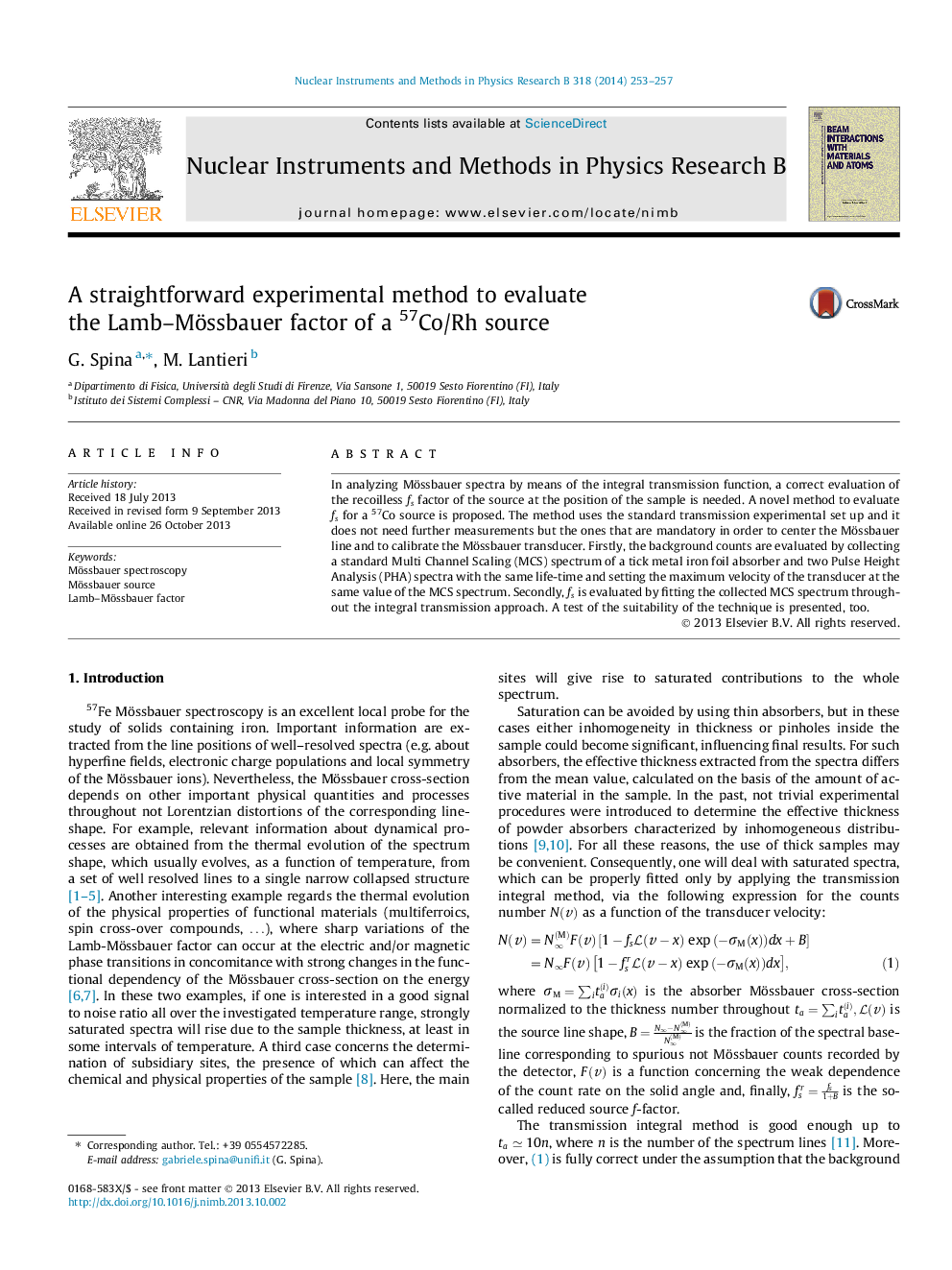 A straightforward experimental method to evaluate the Lamb–Mössbauer factor of a 57Co/Rh source