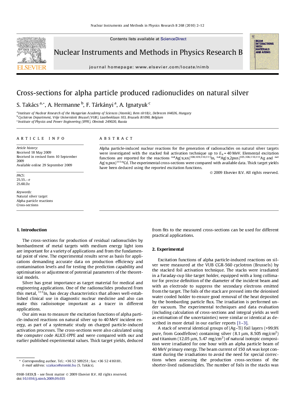 Cross-sections for alpha particle produced radionuclides on natural silver