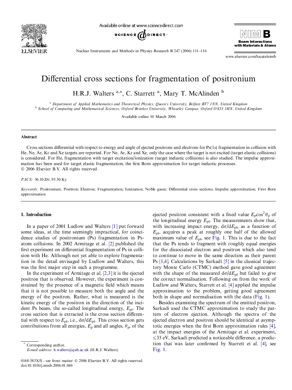 Differential cross sections for fragmentation of positronium