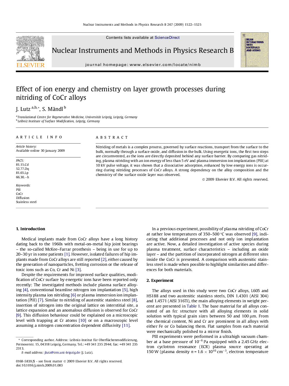 Effect of ion energy and chemistry on layer growth processes during nitriding of CoCr alloys