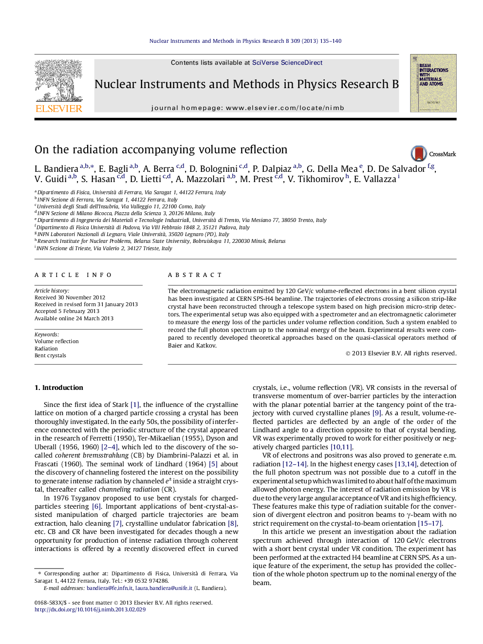 On the radiation accompanying volume reflection