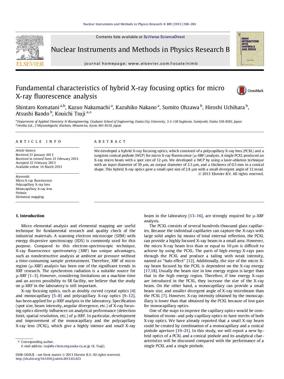 Fundamental characteristics of hybrid X-ray focusing optics for micro X-ray fluorescence analysis