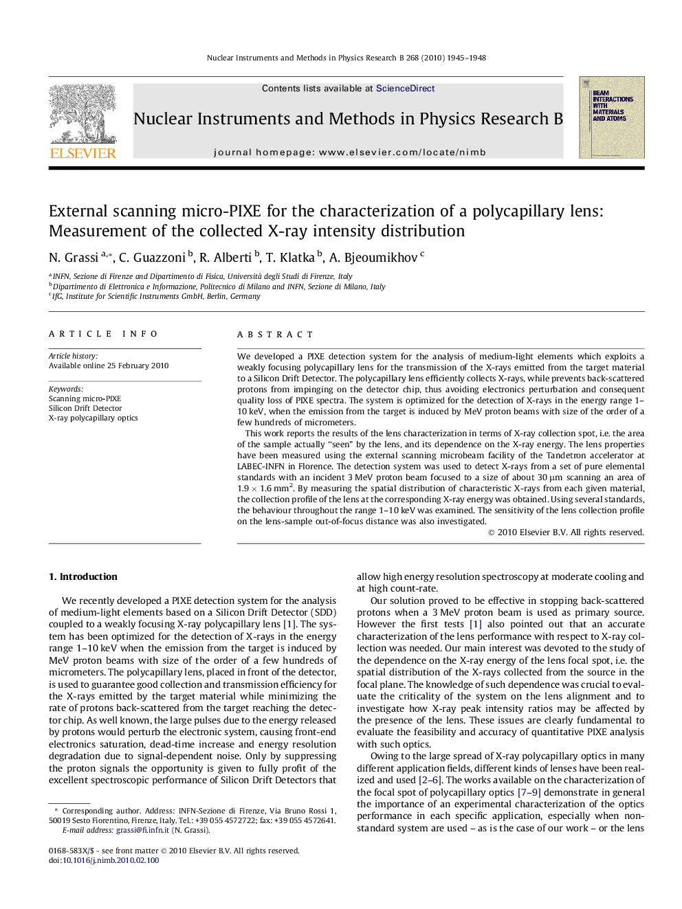 External scanning micro-PIXE for the characterization of a polycapillary lens: Measurement of the collected X-ray intensity distribution