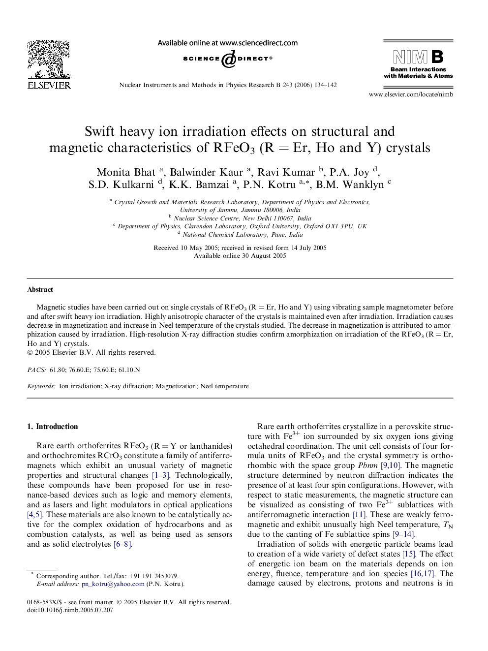 Swift heavy ion irradiation effects on structural and magnetic characteristics of RFeO3 (R = Er, Ho and Y) crystals