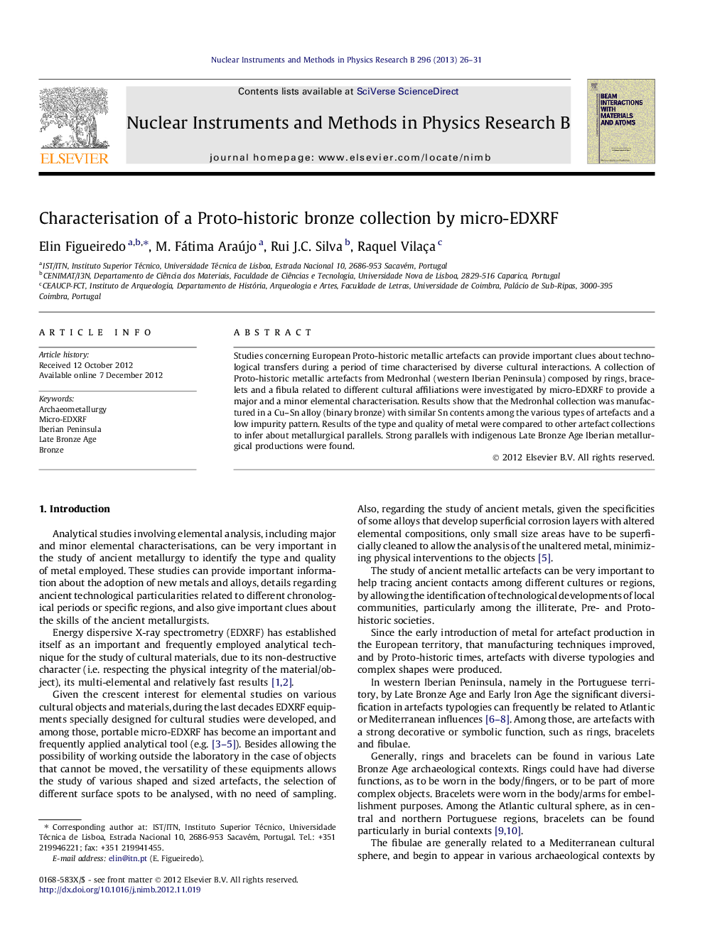 Characterisation of a Proto-historic bronze collection by micro-EDXRF