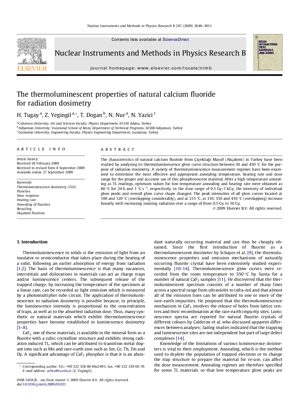 The thermoluminescent properties of natural calcium fluoride for radiation dosimetry