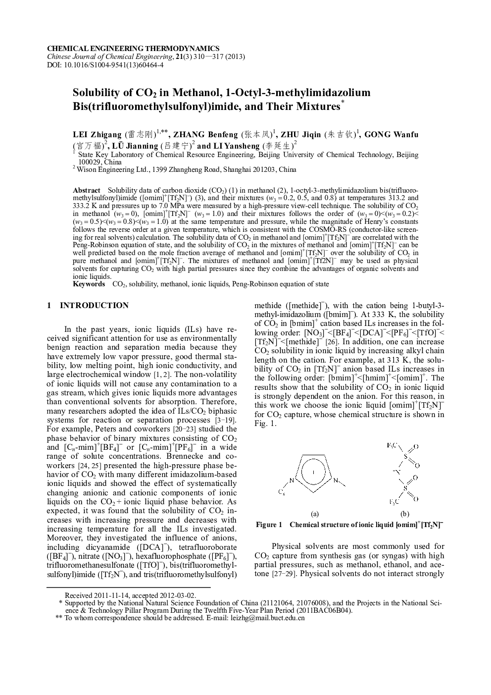 Solubility of CO2 in Methanol, 1-Octyl-3-methylimidazolium Bis(trifluoromethylsulfonyl)imide, and Their Mixtures 
