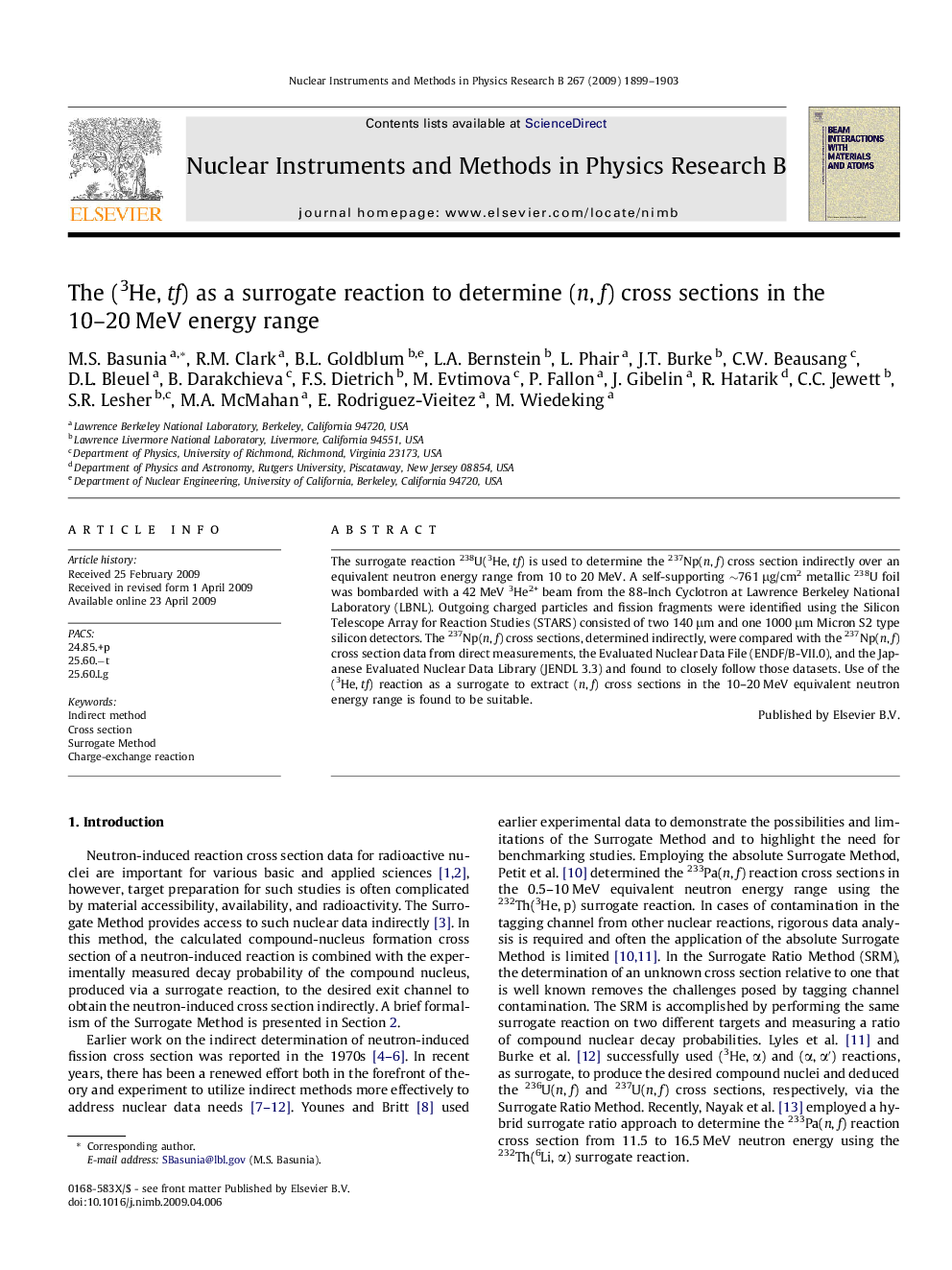 The (3He, tf) as a surrogate reaction to determine (n, f) cross sections in the 10–20 MeV energy range