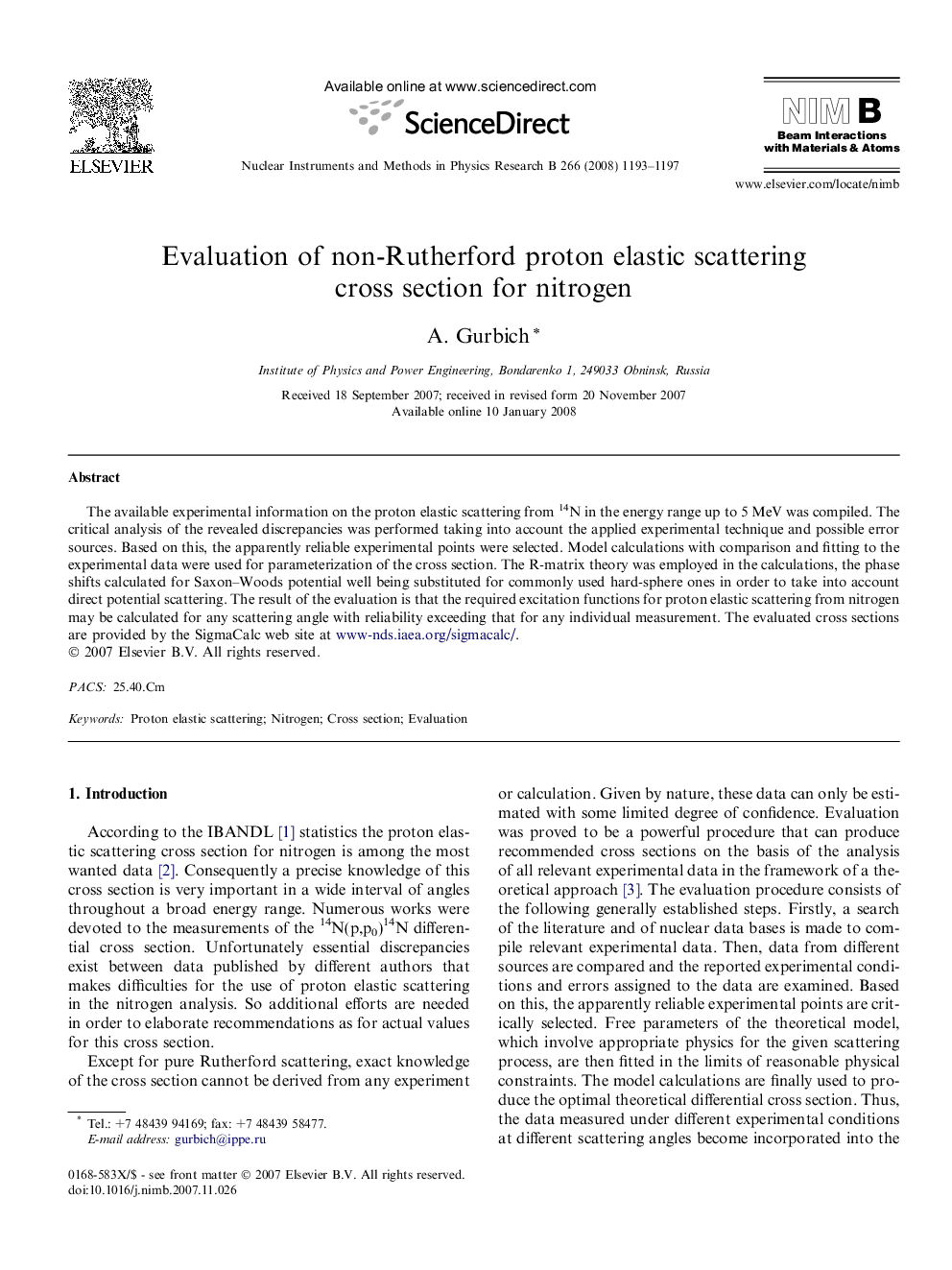 Evaluation of non-Rutherford proton elastic scattering cross section for nitrogen