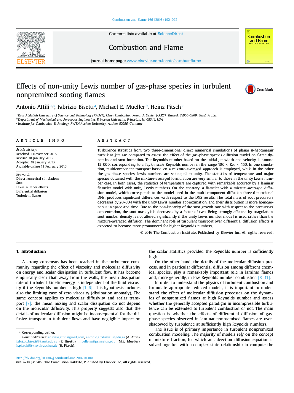 Effects of non-unity Lewis number of gas-phase species in turbulent nonpremixed sooting flames