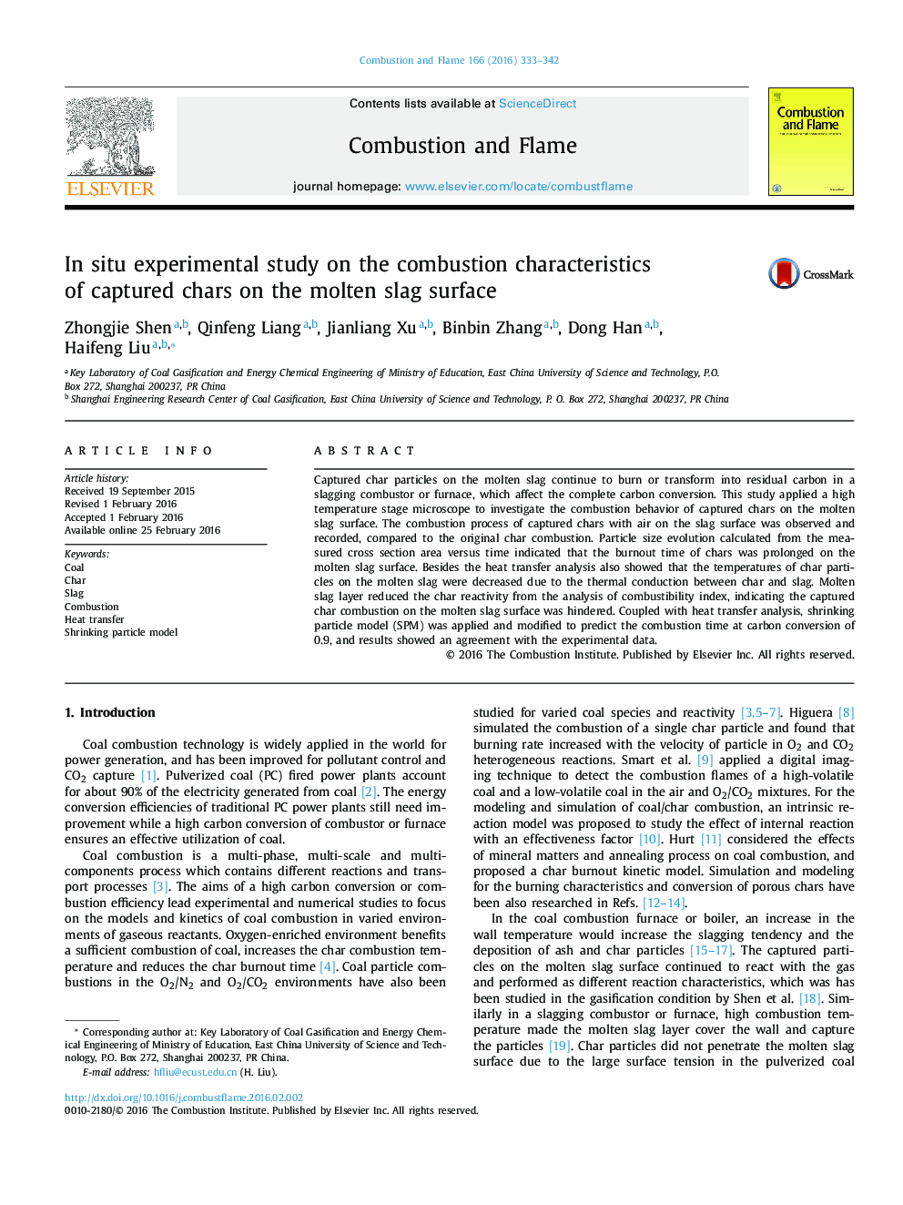 In situ experimental study on the combustion characteristics of captured chars on the molten slag surface